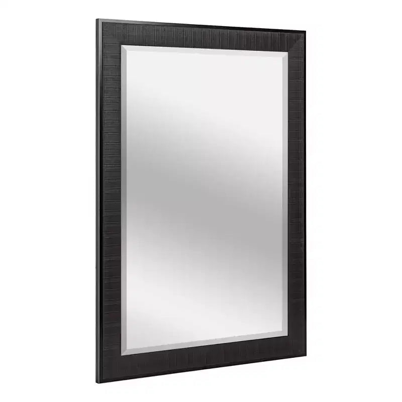 27.5" x 33.5" Rustic Frame Mirror Brown - Head West: Beveled Glass, Polystyrene Frame, Wall Mount