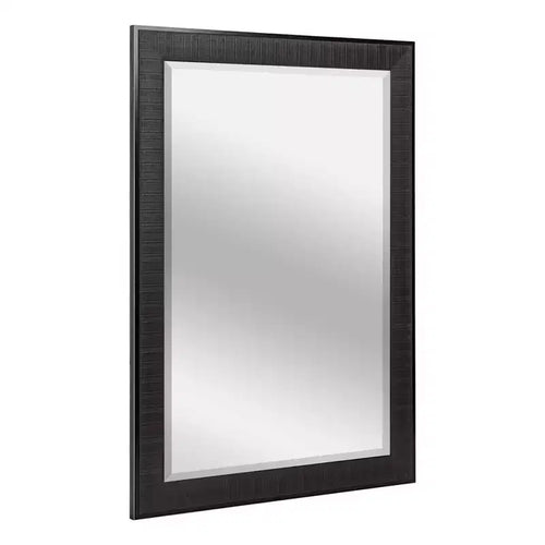 27.5" x 33.5" Rustic Frame Mirror Brown - Head West: Beveled Glass, Polystyrene Frame, Wall Mount