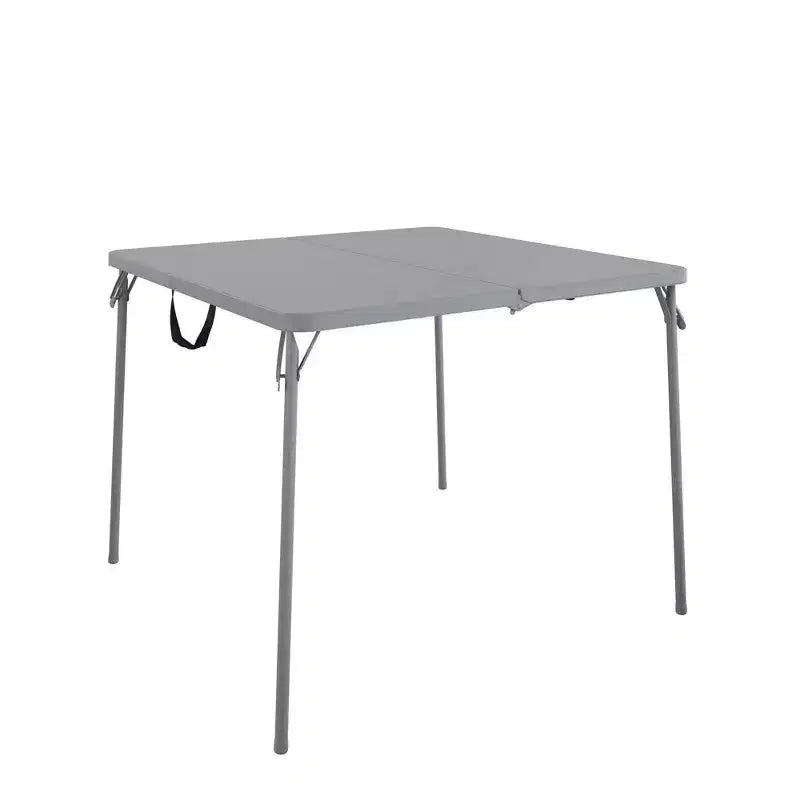 Cosco 38.5" Fold in Half Multi-Purpose Card Table with Handle Gray: Portable, Square, No Assembly Required