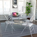 Cosco 38.5" Fold in Half Multi-Purpose Card Table with Handle Gray: Portable, Square, No Assembly Required