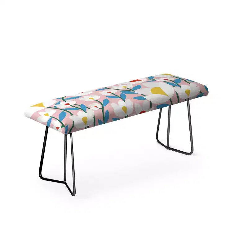 Maritza Lisa White Springs Florals Bench Pink/Black - Deny Designs