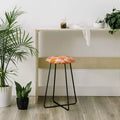 ThirtyOne Illustrations Counter Height Barstool Tangerine/Black - Deny Designs: Modern Faux Leather, Steel Legs