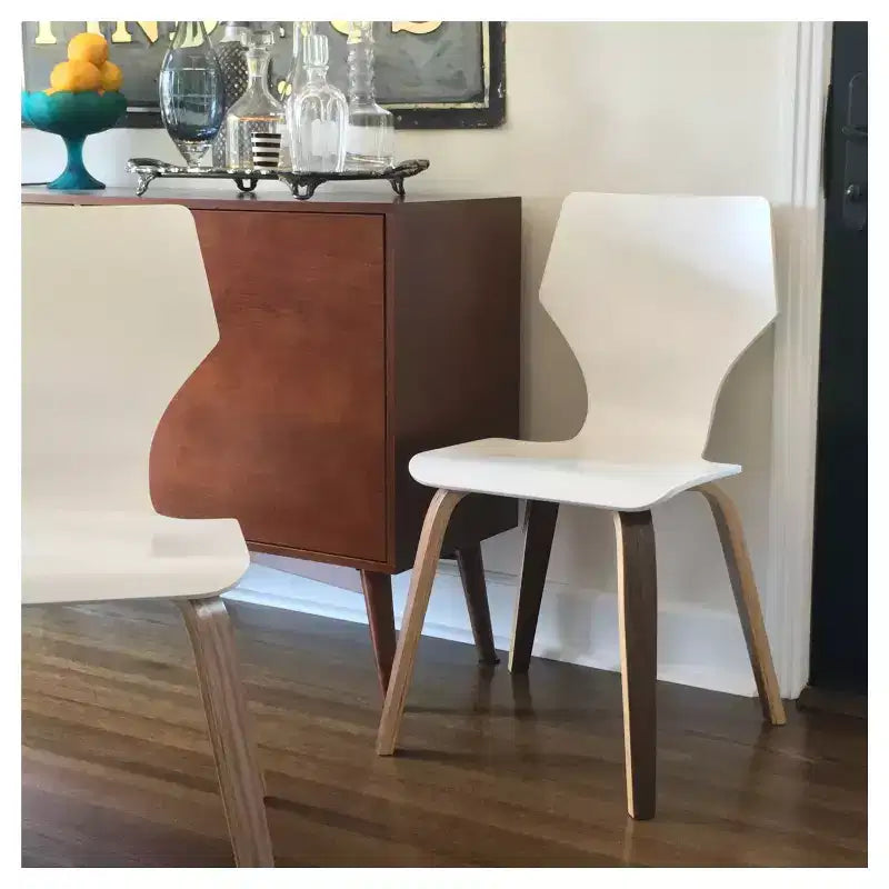 angelo:HOME Set of 2 Bari Scandinavian Bentwood Chair White