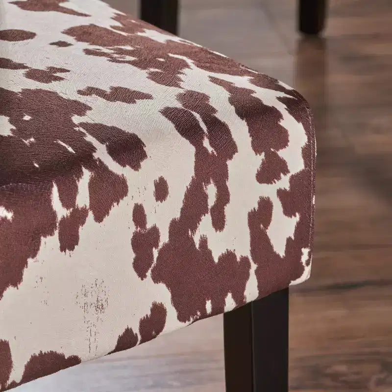 Set of 2 Pertica Contemporary Dining Chair Dark Brown - Christopher Knight Home: Upholstered, Hardwood Frame, Animal Pattern