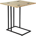 Harton Rustic Expandable C Side Table - Natural Wood - Serta: Over Sofa Design, Black Metal Legs