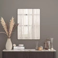 Merrick Lane Hanging Mirror Modern Metal Frame Bordered Wall Mount Mirror with Rounded Corners