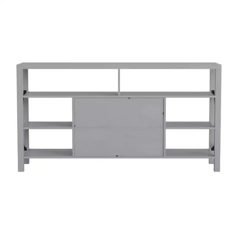 Flash Furniture Wyatt 60 Modern Farmhouse Tall TV Console Cabinet with Storage Cabinets and Shelves for TV's up to 60