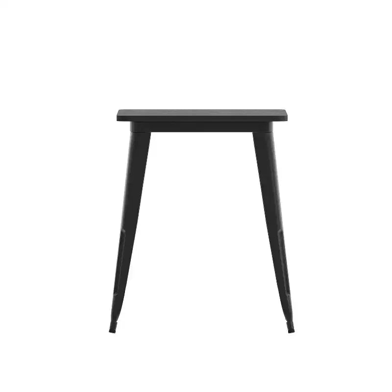 Emma and Oliver Indoor/Outdoor Dining Table, 23.75 Square All Weather Poly Resin Top with Steel Base
